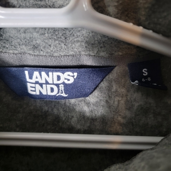 Lands' End Black & Gray Vest Fleece Soft Full Zip S Moc Neck  Soft OEKO-TEX Warm - Picture 8 of 11